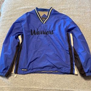 Womens Holloway lined pullover windbreaker medium blue/black/white